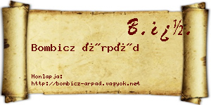 Bombicz Árpád névjegykártya